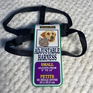 New, Adjustable Harness, Small, Black Nylon, Dog Collar, Puppy Collar